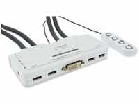 InLine 61614I, InLine KVM Switch - 4-fach - DVI-D - USB - mit Audio - integr. Kabel