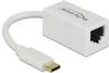 Delock Adapter USB 3.1 Gen 1 Type-C Stecker - Gigabit LAN 10/100/1000 Mbps kompakt