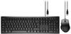 goobay Desktop Tastatur / Maus Set mit DE Layout, kabelgebunden, schwarz