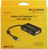 Delock Adapter mini Displayport 1.1 Stecker > VGA / HDMI / DVI 24+1 Buchse