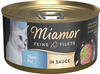 24x85g Miamor Feine Filets Thunfisch pur in Soße Nassfutter für Katzen