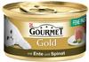 12 x 85g Feine Pastete Ente & Spinat Gourmet Gold Katzenfutter nass