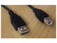 USB Anschlusskabel A/B Stecker transparent abgewinkelt USB 2.0 1,0m