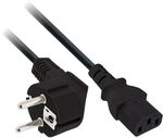InLine Netzkabel, angewinkelter Schuko-Stecker auf C13-Kaltger&auml;testecker - schwarz