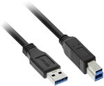 InLine USB 3.0 Kabel, A auf B, schwarz - 2m ZUUS-598