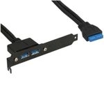 InLine Slotblech mit zwei USB 3.0 Anschl&uuml;ssen auf intern USB 3.0 ZUUS-170