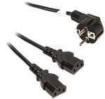 InLine Y-Verteilerkabel, 1x SchuKo zu 2x Kaltger&auml;tebuchse, 1,8m NEDE-018
