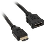 InLine HDMI Verl&auml;ngerung Stecker / Buchse, schwarz - 5m ZUHD-152