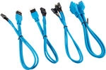 Corsair Premium Sleeved Frontpanel Kabel Verl&auml;ngerungskit, blau ZUAD-1043