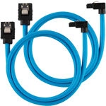 Corsair Premium Sleeved SATA-Kabel gewinkelt, blau 60cm - 2er Pack ZUAD-1059