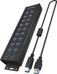 ICY BOX IB-HUB1720-U3, ICY BOX IB-HUB1720-U3 - Hub - 18 x USB 3.2 Gen