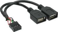 InLine 33440M, InLine USB 2.0 Adapterkabel - intern - 2x USB A Buchse - 0,2 m
