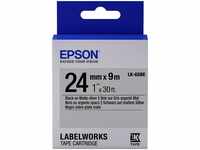 Epson C53S656009, Epson LabelWorks LK-6SBE - Schwarz auf Silber (matt) - Rolle (2,4