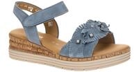 Gabor Damen Sandalette 82.704.26 in Blau Heaven mit Keilabsatz