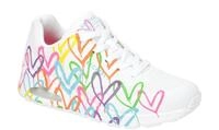 Skechers 177981 WMLT Damenschuhe wei? bunte Herzen Air Cooled Memory Foam