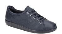 Ecco 206503 Soft 2.0 Damenschuhe Schn?r-Halbschuhe Blau Marine PU-Sohle