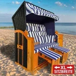 XL Strandkorb 3-Sitzer OSTSEE blau/wei&szlig; gestreift