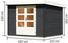 KARIBU Gartenhaus Bastrup 3, anthrazit, Fichtenholz 28mm, 297 x 237 x 220 cm,