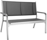 Kettler BasicPlus 2er-Bank, silber/anthrazit, Alu/Textilene, 140x65cm, 0301211-0000