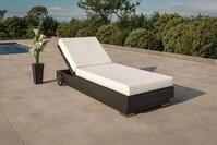 OUTFLEXX Sonnenliege, creme/wei&szlig;, schwarz, Polyrattan, 200x80x37,5cm, inkl. Polster,