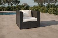 OUTFLEXX Sessel, creme/wei&szlig;, schwarz, Polyrattan, inkl. Polster und Kissen,