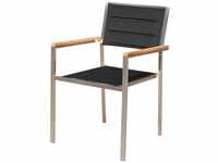 OUTFLEXX Stuhl, schwarz, Edelstahl/Textilene, padded, Armlehnen aus...