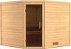 KARIBU Sauna Leona, Fichtenholz 38 mm, Eckeinstieg, ca. 5m² 71447