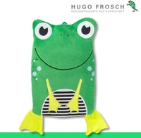 Hugo Frosch Kinder &Ouml;ko-W&auml;rmflasche 0,8 l mit Veloursbezug "Frosch" gr&uuml;n