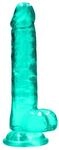 RealRock Realistic Dildo with Balls T&uuml;rkis 17 cm