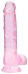 RealRock Realistic Dildo With Balls Dildo Pink 20 cm