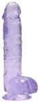 RealRock Realistic Dildo With Balls Lila 17 cm