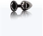 Taboom Aluminium Anal Plug mit Strassstein S Analplug Schwarz ⌀ 2,7 cm