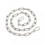 Rimba Kette mit 2 Karabinerhaken Silber 100 cm