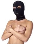Rimba Elastische Kopfmaske mit Ball Gag Schwarz &Oslash; 4,5 cm