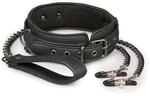 Leather Collar With Nipple Chains