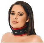 Rimba Gepolstertes Halsband mit D-Ring Schwarz Rot M/L