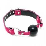 Rimba Mundknebel mit Silikonball Rosa Schwarz &Oslash; 4,4 cm