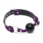 Rimba Mundknebel mit Silikonball Lila Schwarz &Oslash; 4,4 cm