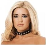 Rimba Halsband verziert mit Nieten Schwarz M-L