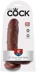 King Cock with Balls Dildo Braun 20,5 cm