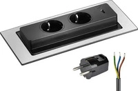 EVOline Backflip PowerPort - versenkbare Einbau-Steckerleiste mit 2 Steckdosen und
