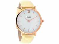 Cluse CL30032, Cluse Damenuhr Minuit Rose Gold White-Sunny Yellow Stripes...