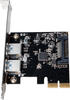 DELOCK PC0080, DELOCK LogiLink 2x USB-A 3.1, PCIe 2.0 x2