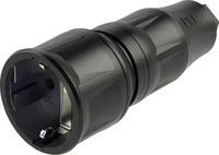 PCE 25730-ss, PCE 25730-ss Schutzkontaktkupplung nat LED IP20 schwarz Serie
