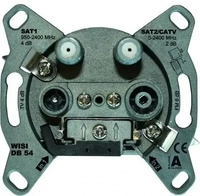 Wisi DB54, WISI DB54 SAT-Antennendose, TWIN-SAT-4-Loch-Stichdose 72147 DB 54