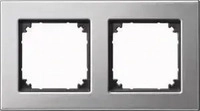 Merten 475260, Merten 475260 M-PLAN-Metallrahmen, 2fach, Platinsilber