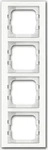 Busch-Jaeger 1724-280, Busch-Jaeger 1724-280 Abdeckrahmen 4-fach wei&szlig;glas -