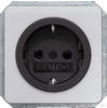 Siemens 5UB1465, Siemens 5UB1465 DELTA profil SCHUKO-Steckdose silber mit schwarzem