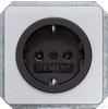 Siemens 5UB1463, Siemens 5UB1463 DELTA profil SCHUKO-Steckdose silber mit schwarzem