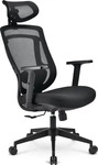Sharkoon OfficePal C10, Gepolsterter Sitz, Vernetzte R&uuml;ckenlehne, Schwarz, Schwarz,